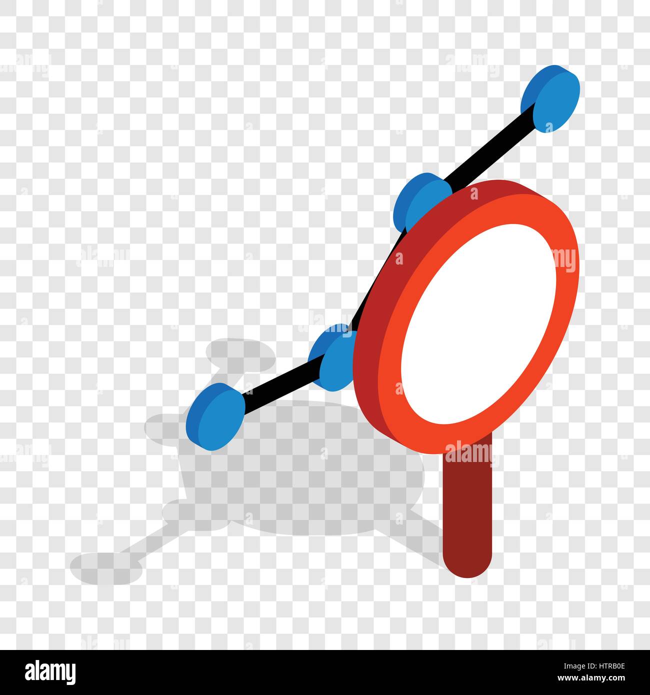 Chart through a magnifying glass isometric icon Stock Vector Image ...