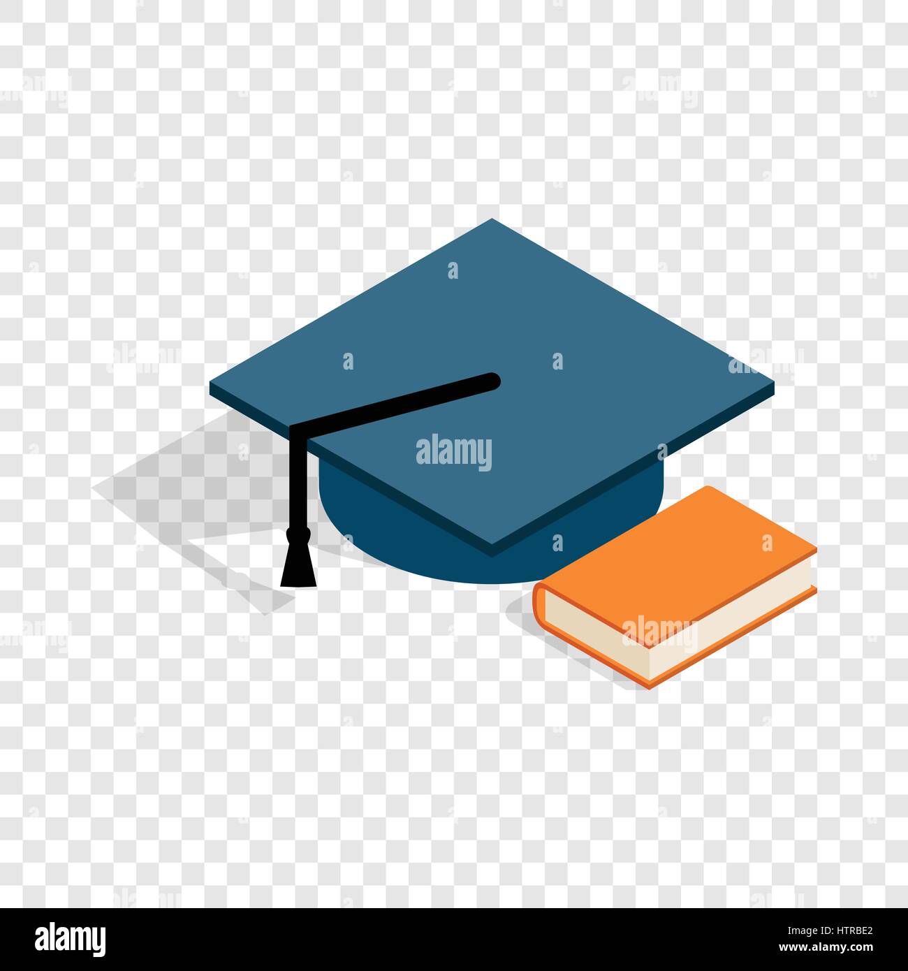 Student hat and book isometric icon Stock Vector Image & Art - Alamy