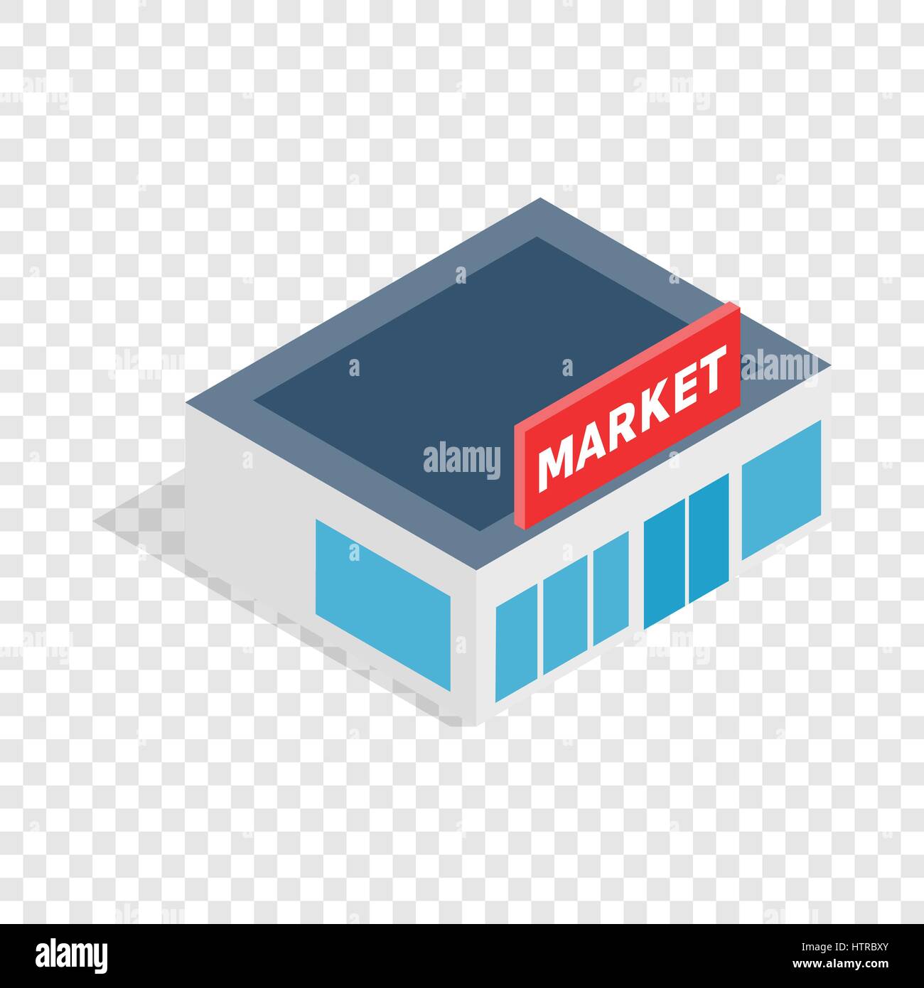 Supermarket building isometric icon Stock Vector Image & Art - Alamy