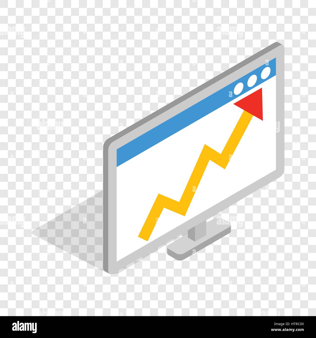 Graph on the computer monitor isometric icon Stock Vector Image & Art ...