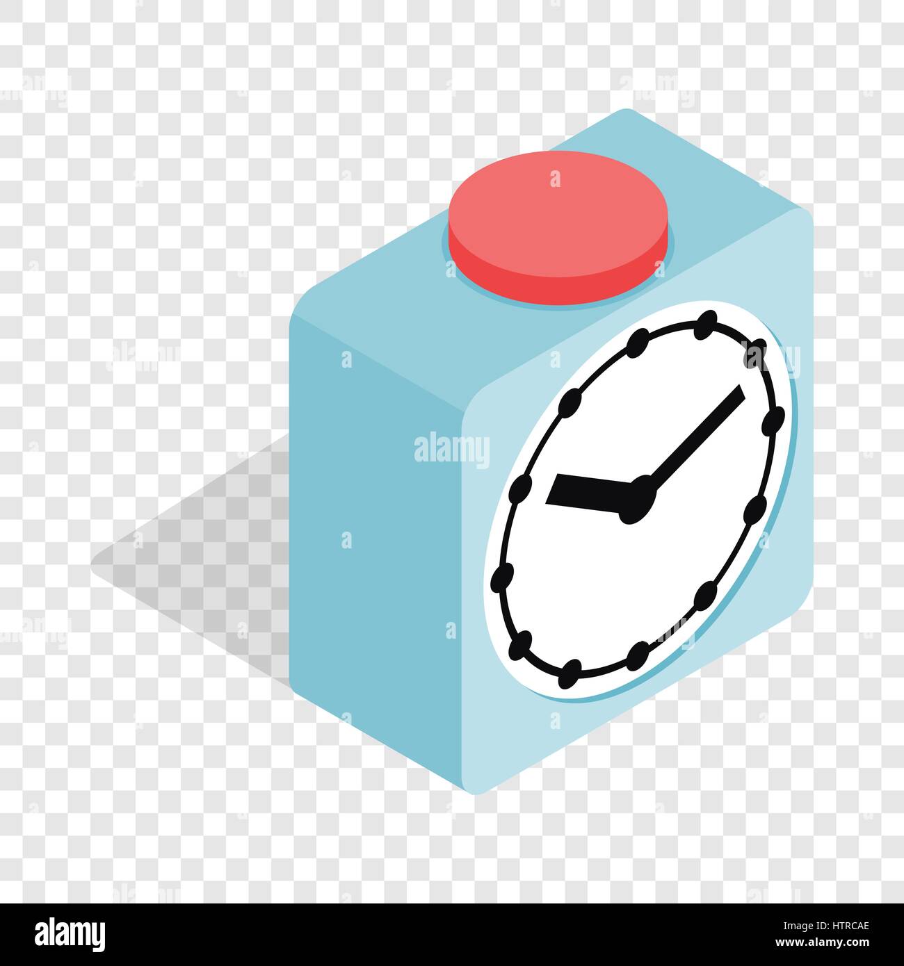 Clock with red button isometric icon Stock Vector Image & Art - Alamy