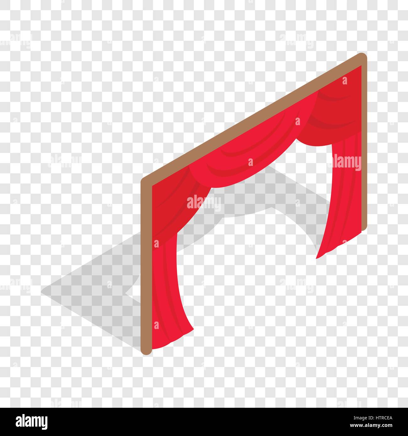 Stage curtains isometric icon Stock Vector