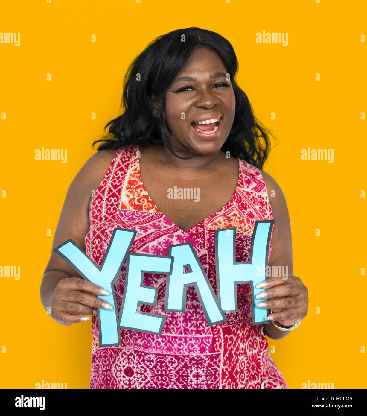 Yeah Woman Women Hands Hold Yeah Word Studio Stock Photo - Alamy