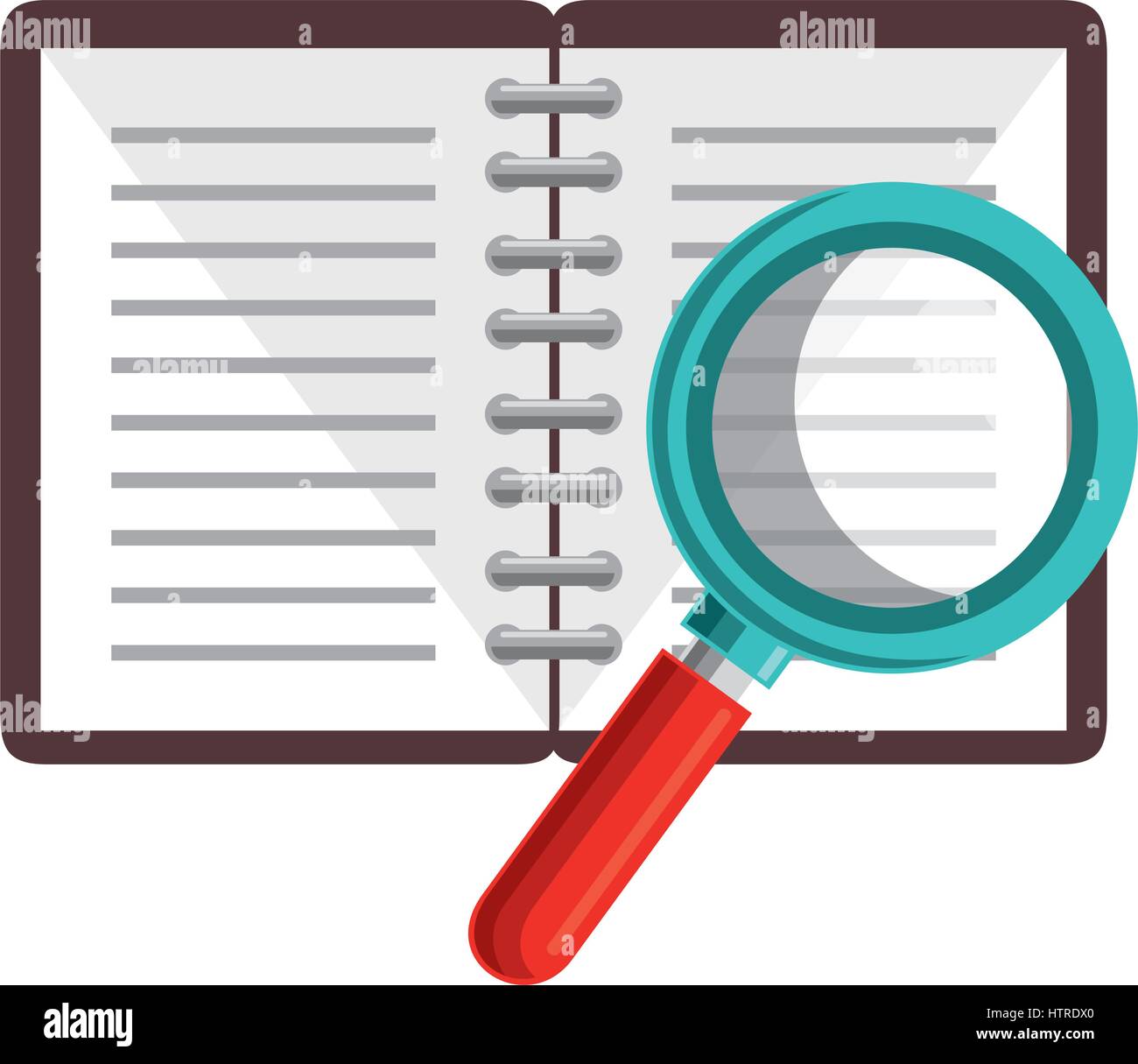 notebook school with magnifying glass supply icon Stock Vector Image ...