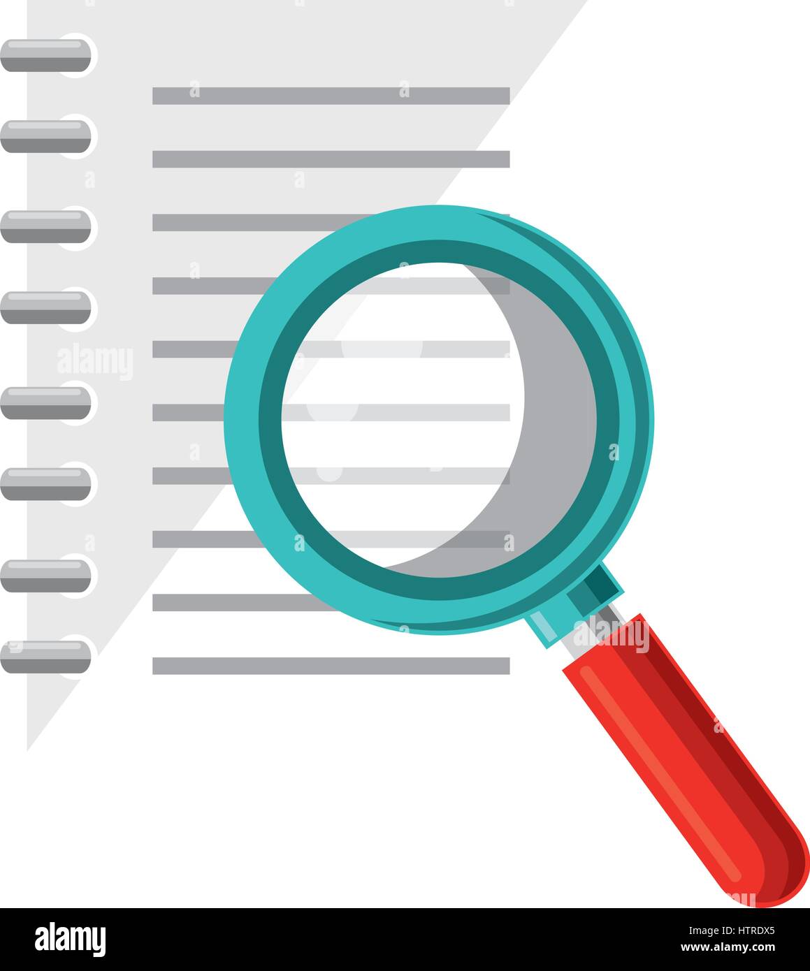notebook school with magnifying glass supply icon Stock Vector Image ...