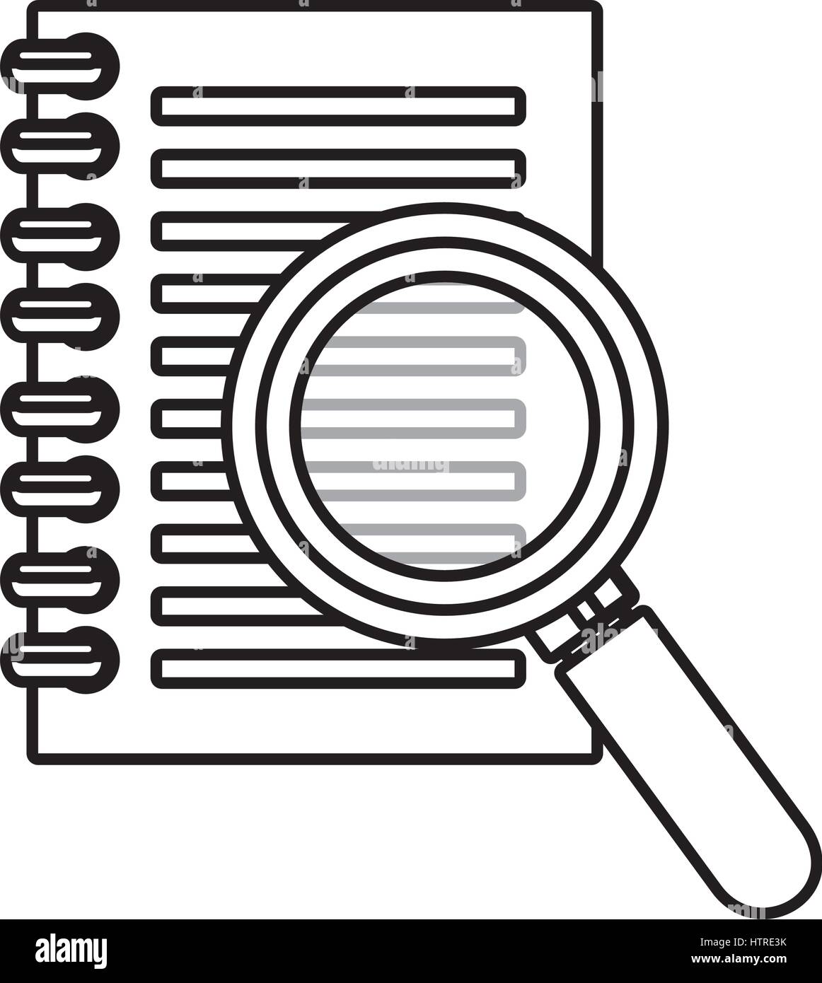 notebook school with magnifying glass supply icon Stock Vector Image ...