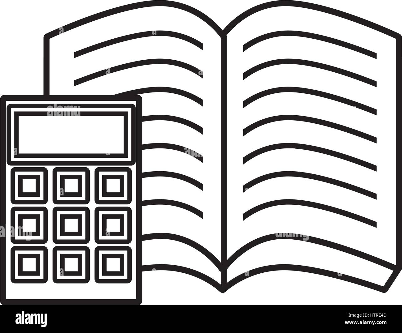 book school with calculator supply icon Stock Vector Image & Art - Alamy