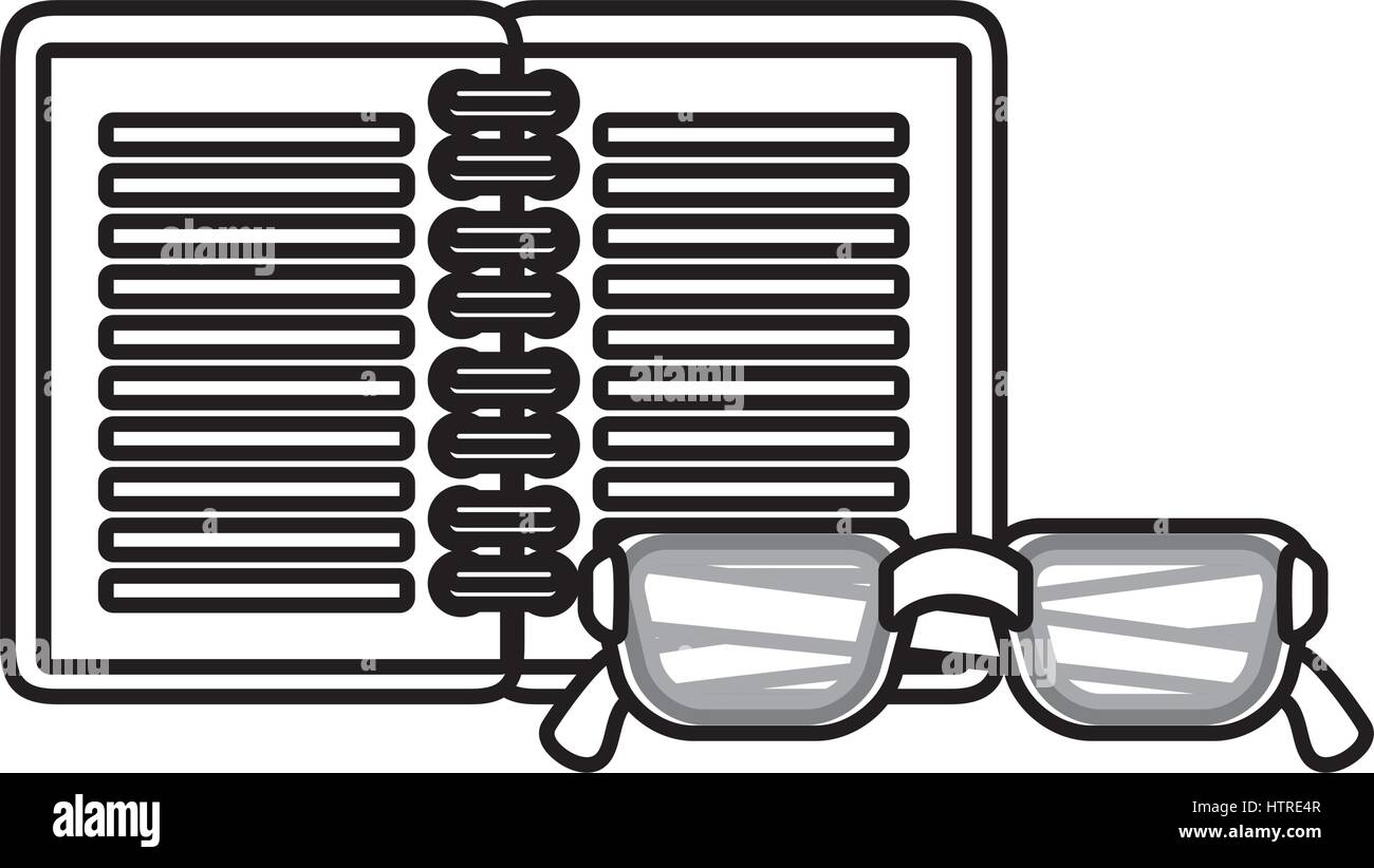 notebook and glasses school supply icon Stock Vector Image & Art - Alamy