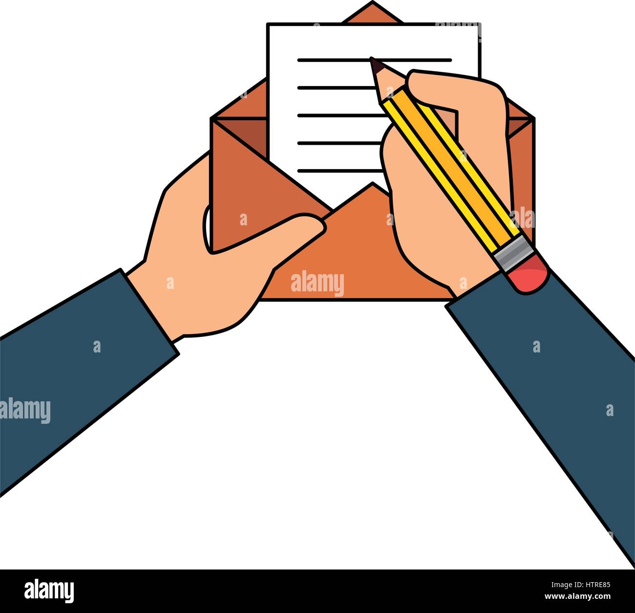 person writing letter mail Stock Vector Image & Art - Alamy