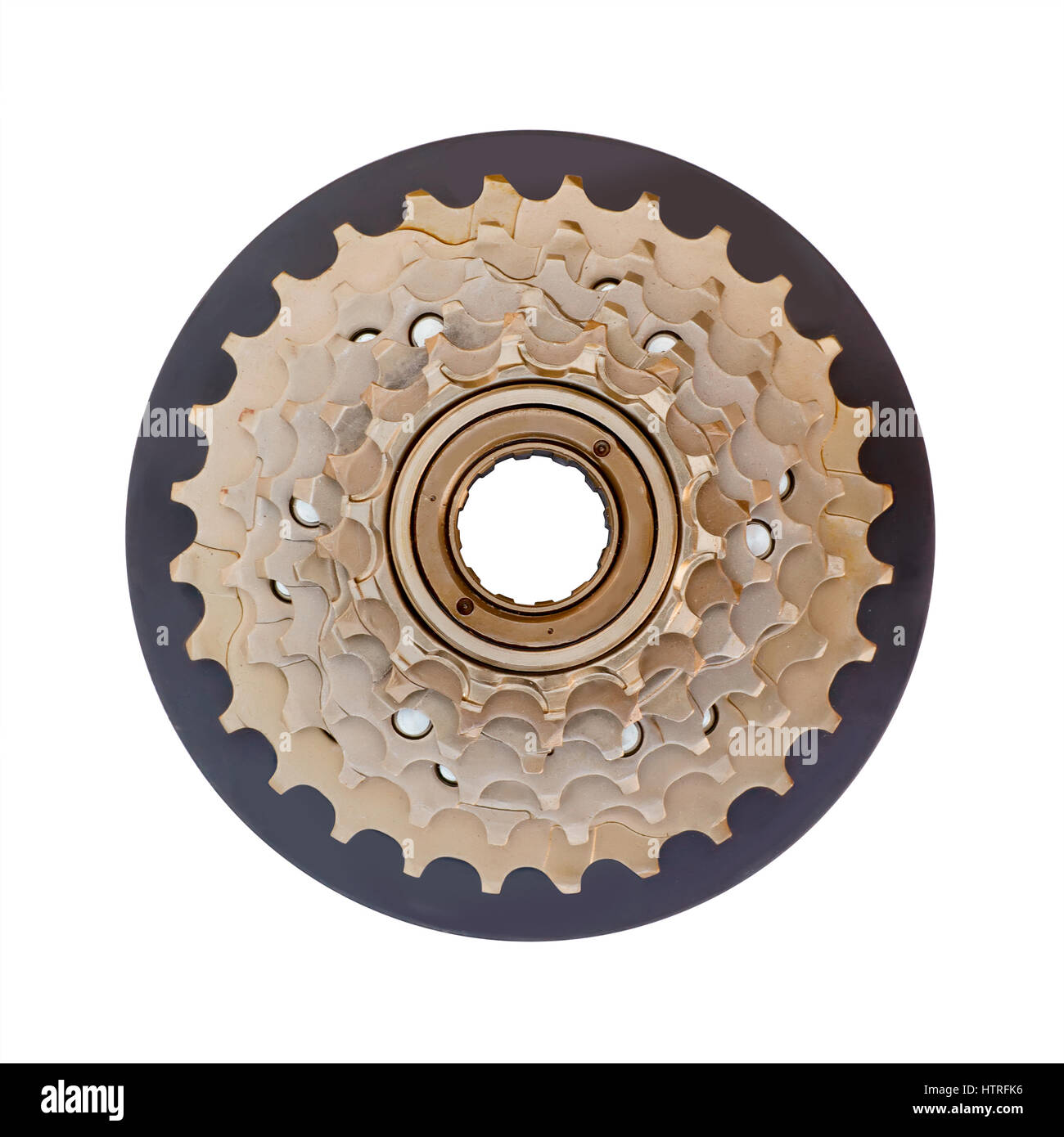 Mountain bike cassette. Isolated on white with clipping path Stock Photo