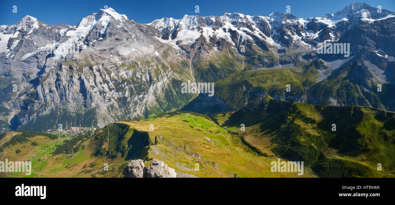 Switzerland Scene, mountains and Lake Stock Photo