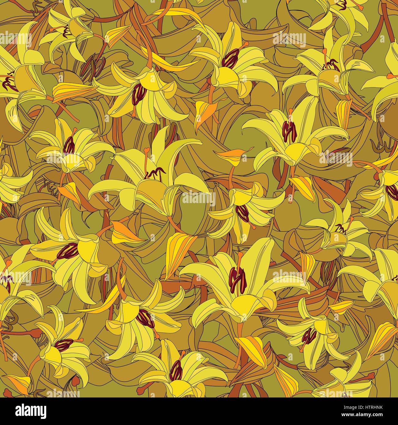 Floral pattern. Flower seamless background. Flourish ornamental garden Stock Vector