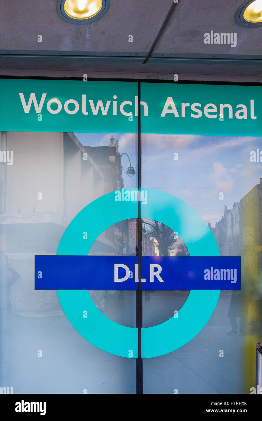Woolwich Arsenal DLR Station, Woolwich, London, England, U.K. Stock Photo