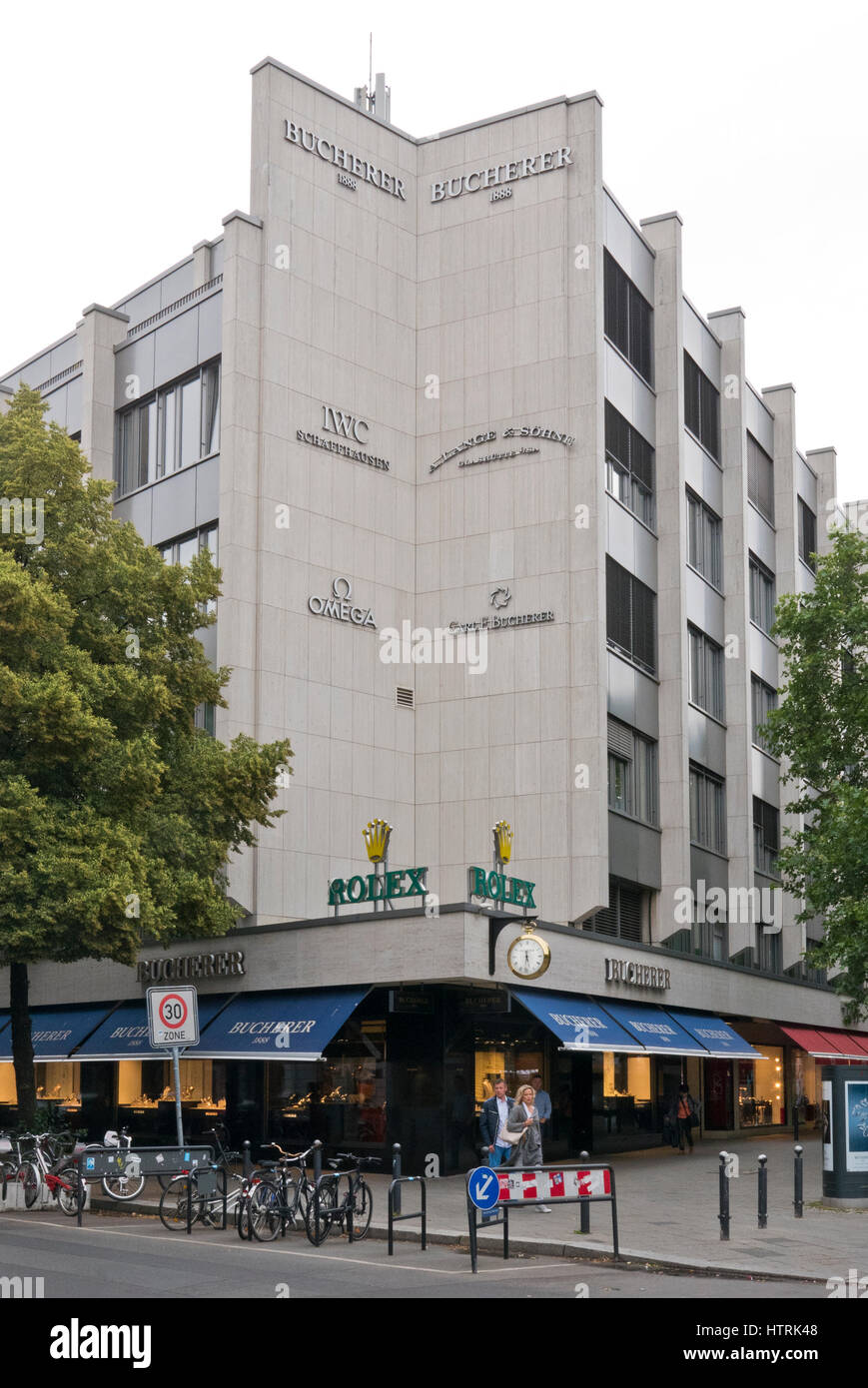 The exterior of a Jewellery and watches shop with several famous brands, Berlin, Germany Stock Photo