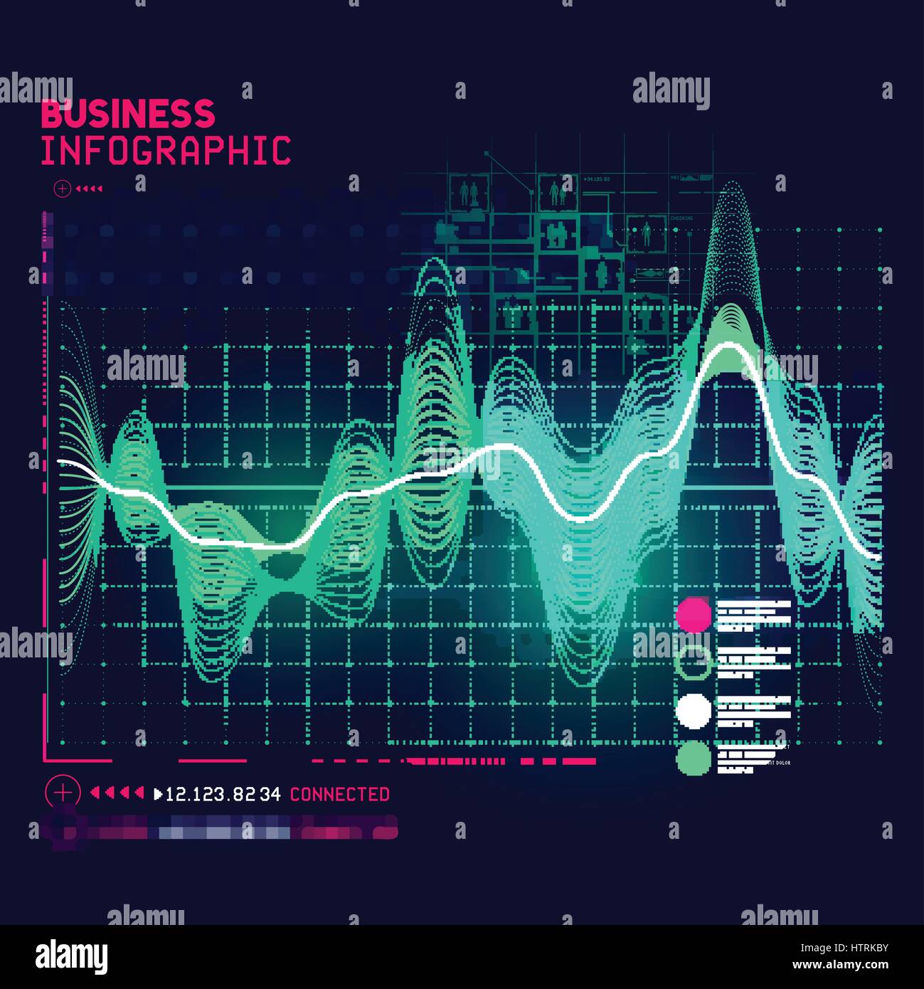 A detailed and technical business graph infographic element. Vector illustration Stock Vector