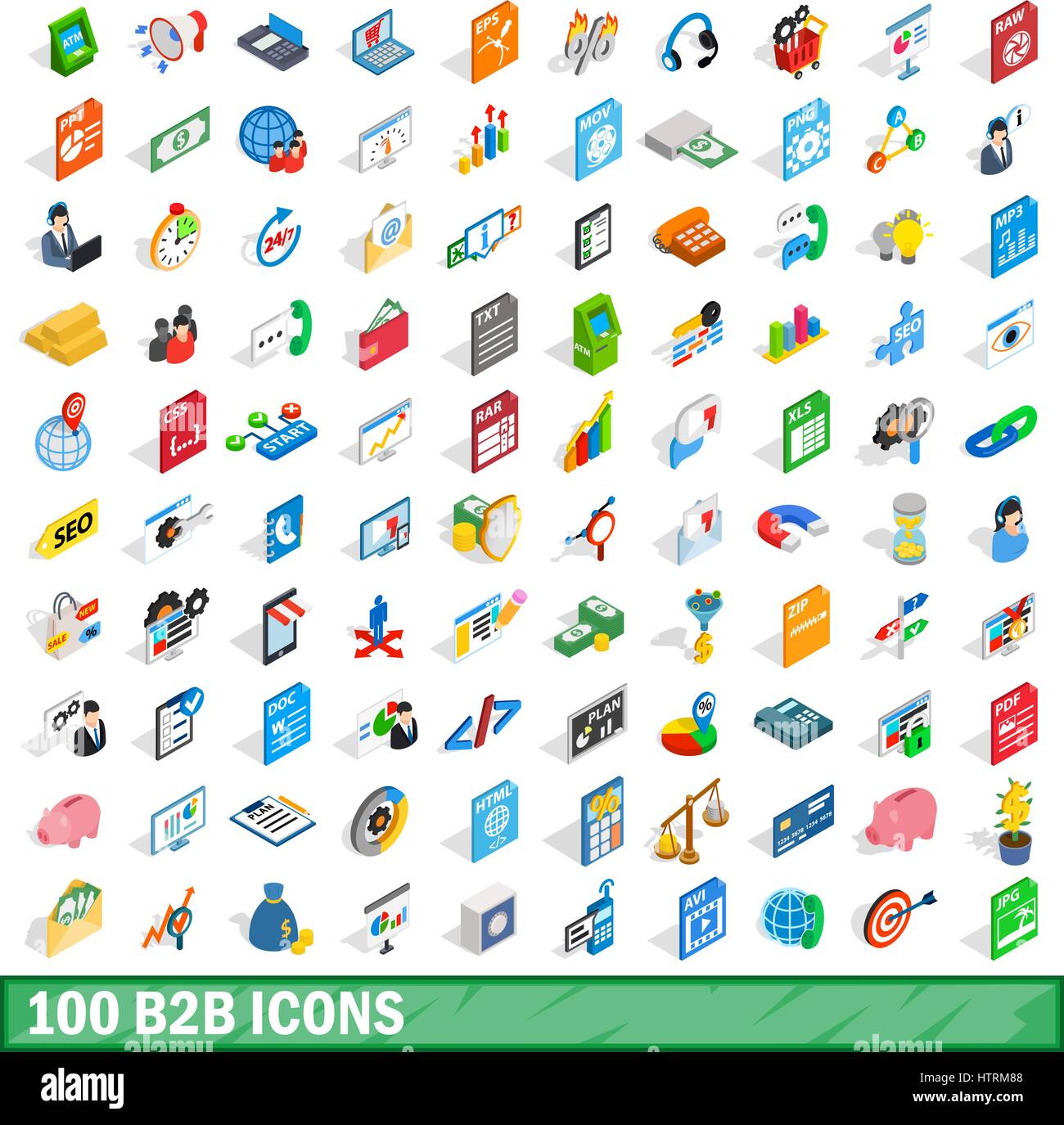 100 b2b icons set, isometric 3d style Stock Vector Image & Art - Alamy