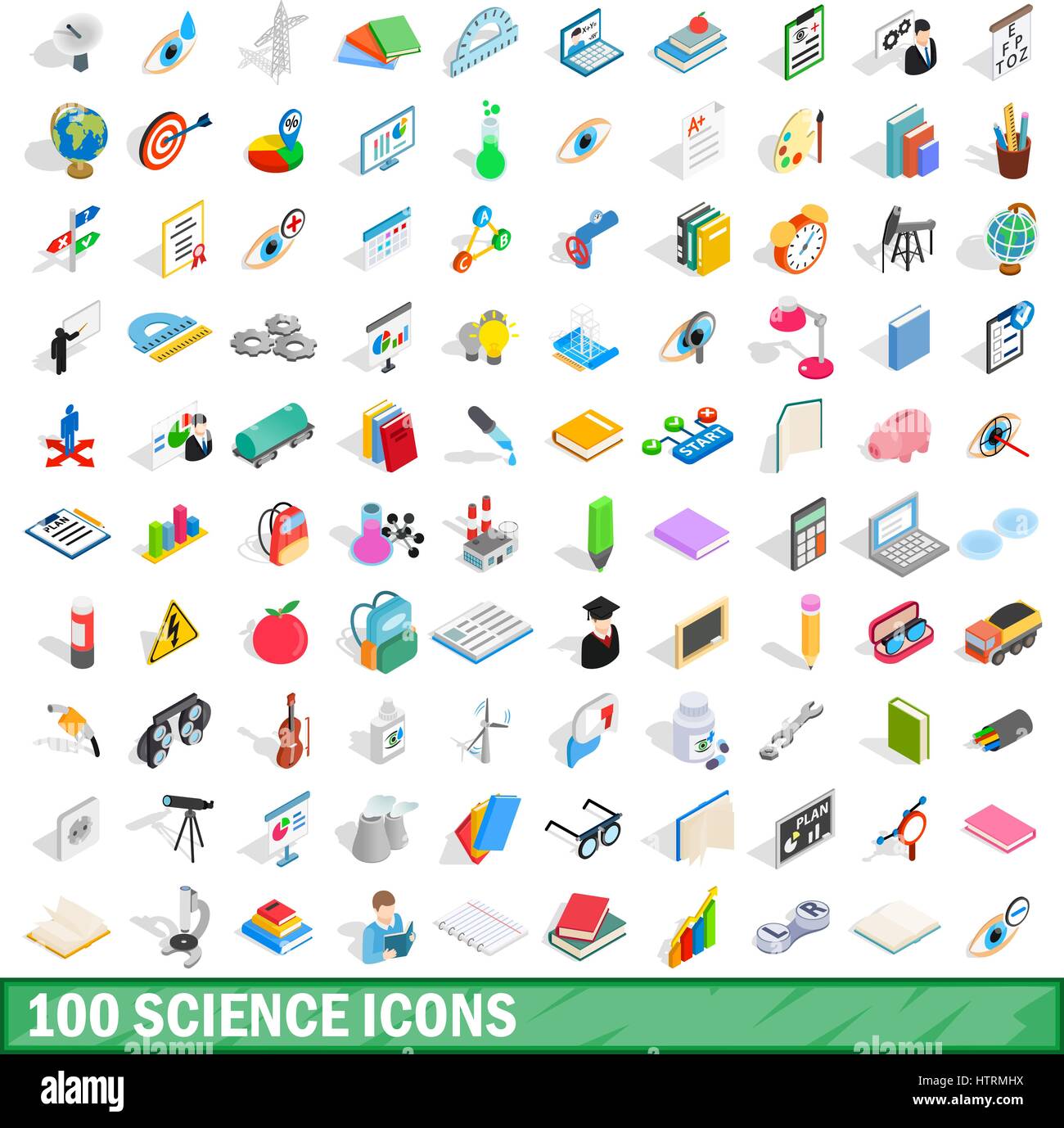 100 science icons set, isometric 3d style Stock Vector Image & Art - Alamy