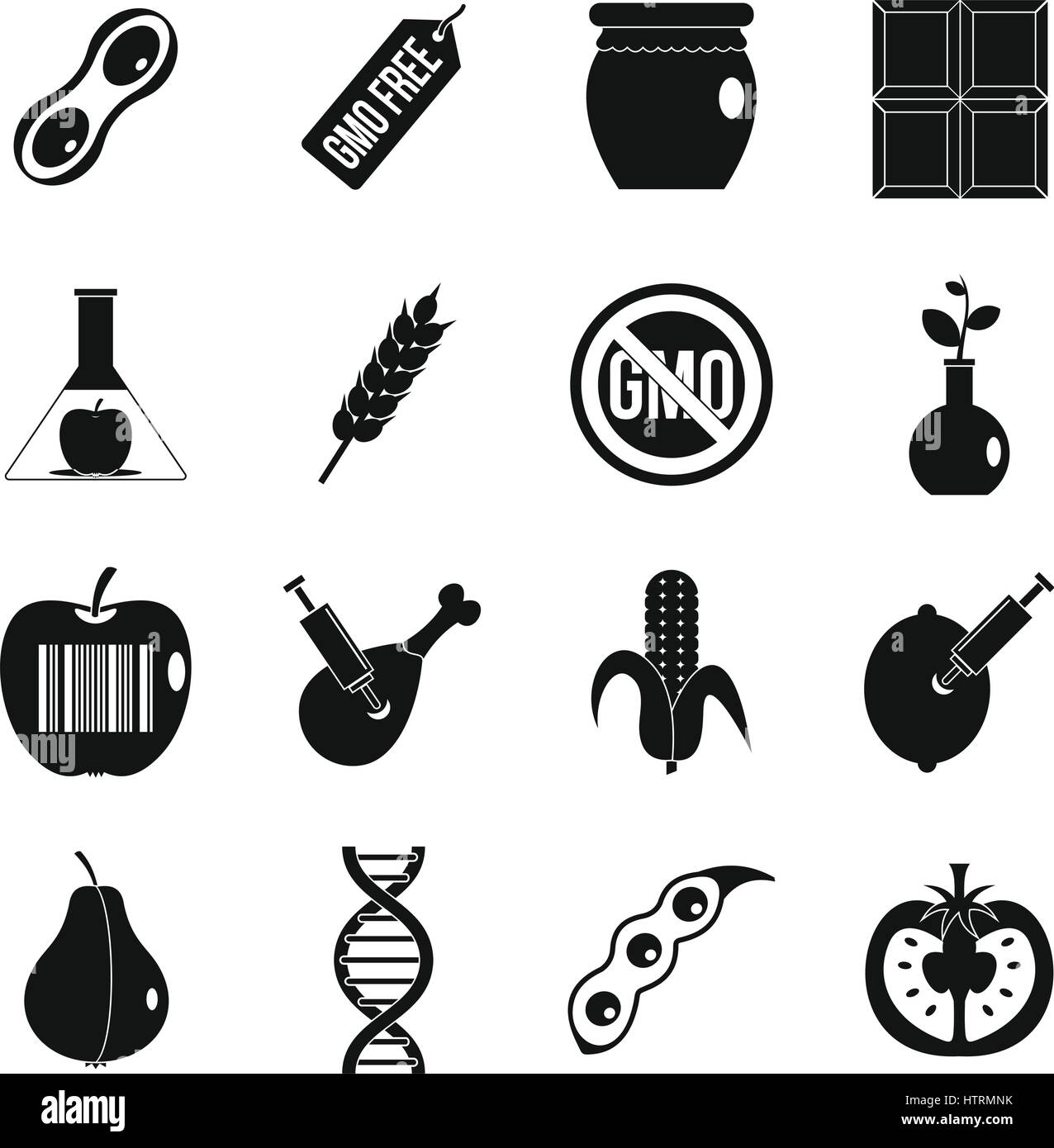 GMO icons set food, simple style Stock Vector Image & Art - Alamy