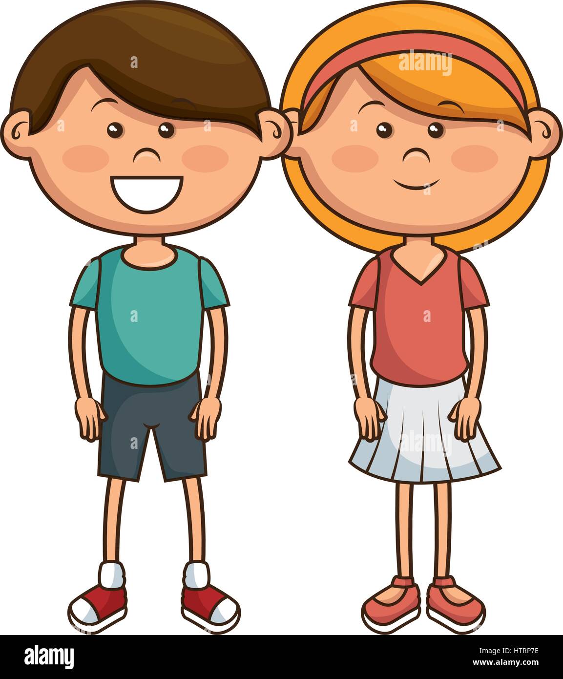 cute little couple kids characters Stock Vector Image & Art - Alamy
