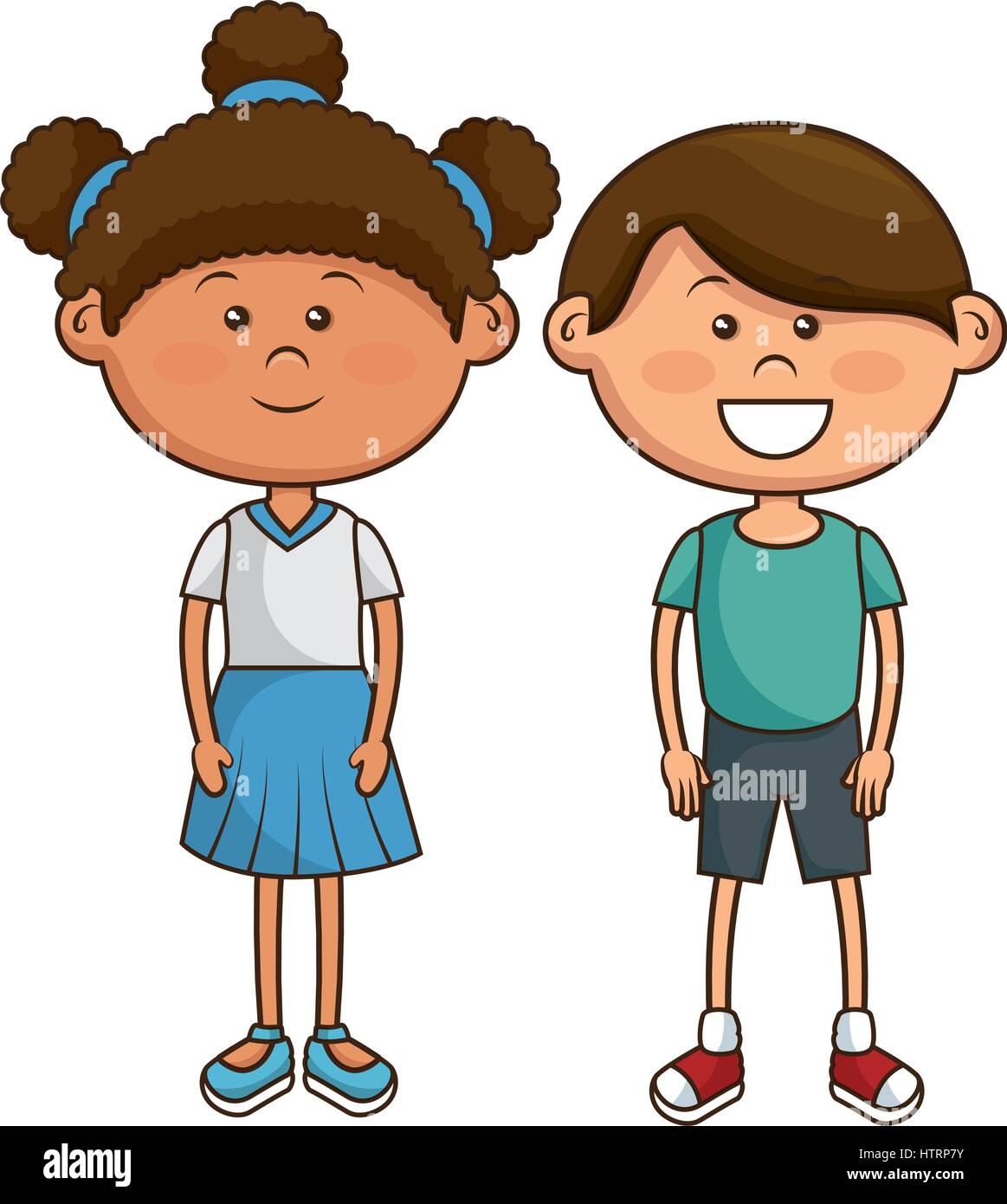 cute little couple kids characters Stock Vector Image & Art - Alamy