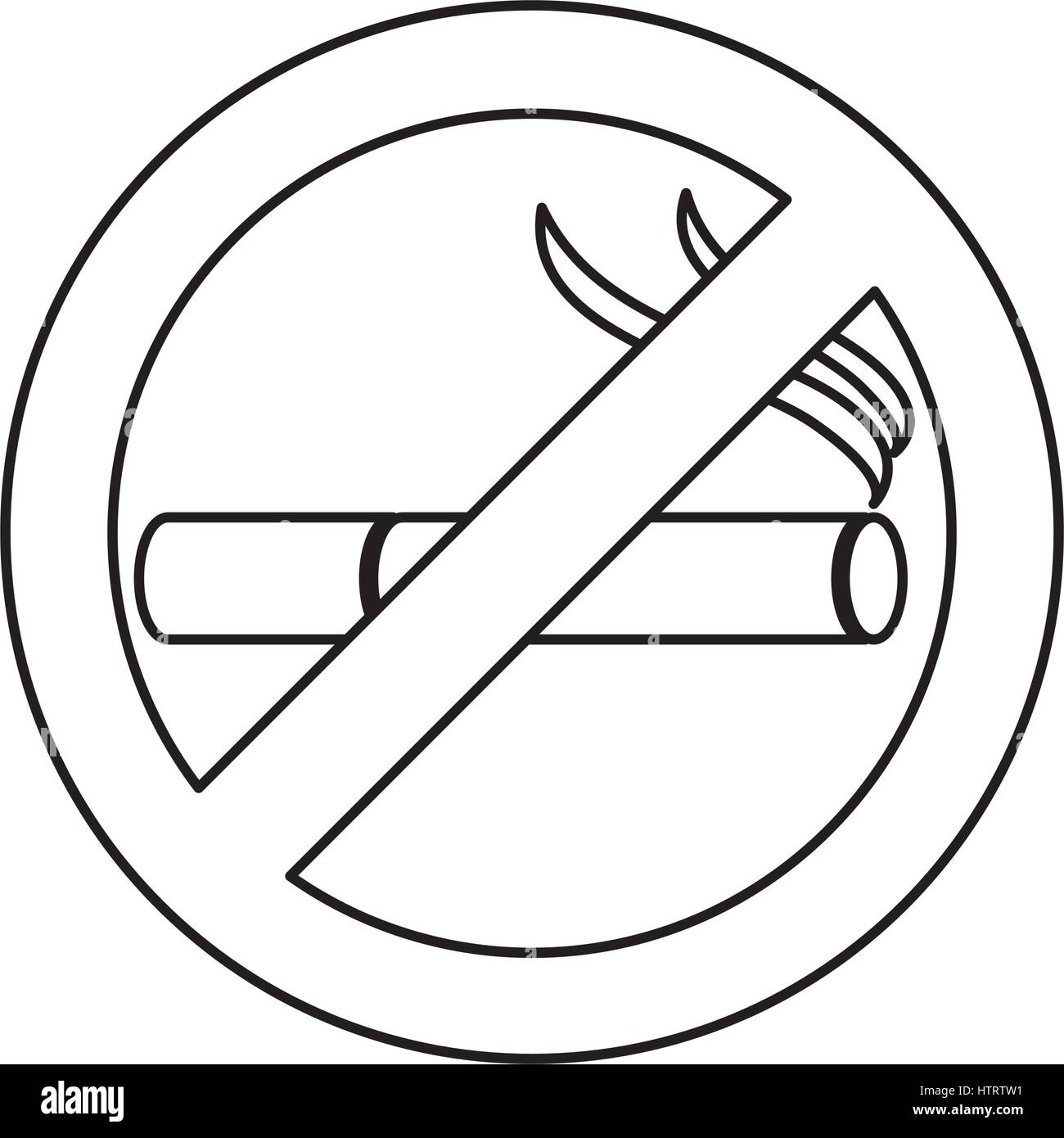 monochrome silhouette of sign no smoking icon Stock Vector Image & Art ...