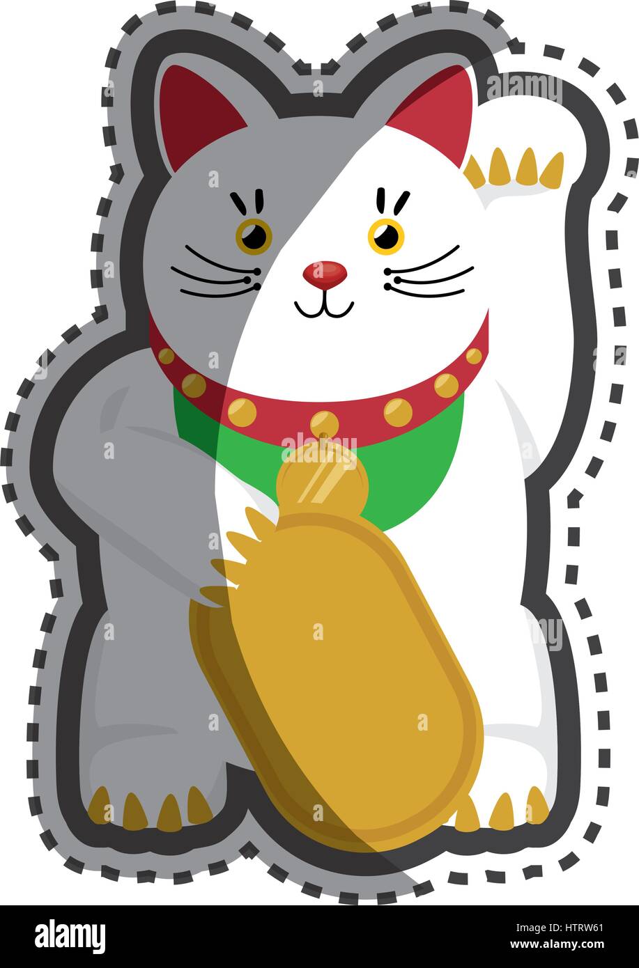 lucky cat japanese culture isolated icon Stock Vector Image & Art Alamy