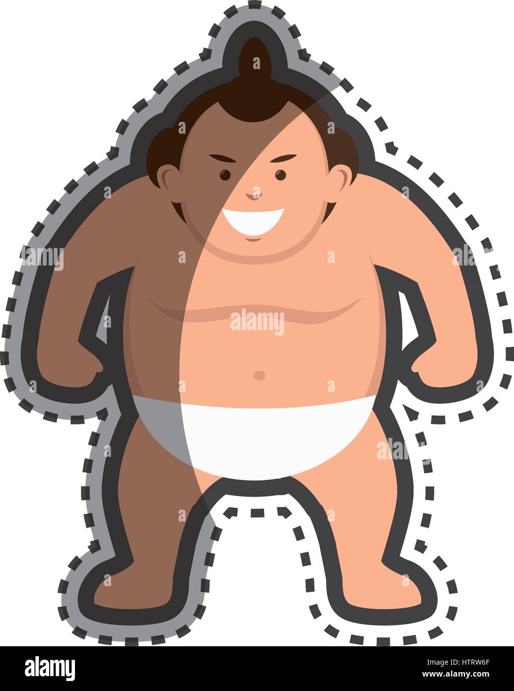 Sumo wrestler japanese culture isolated icon Stock Vector