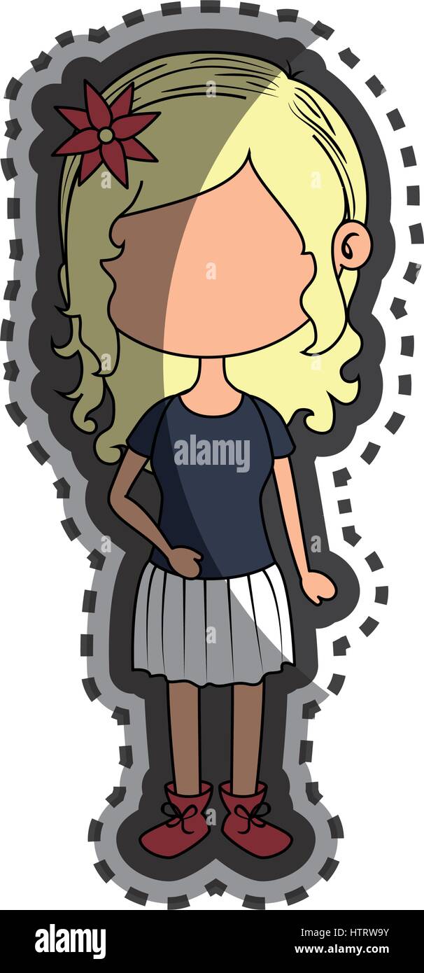 cute little girl character Stock Vector Image & Art - Alamy