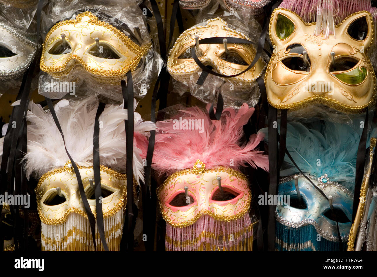 Masks from the Venetian Carnival in Venice Italy Stock Photo