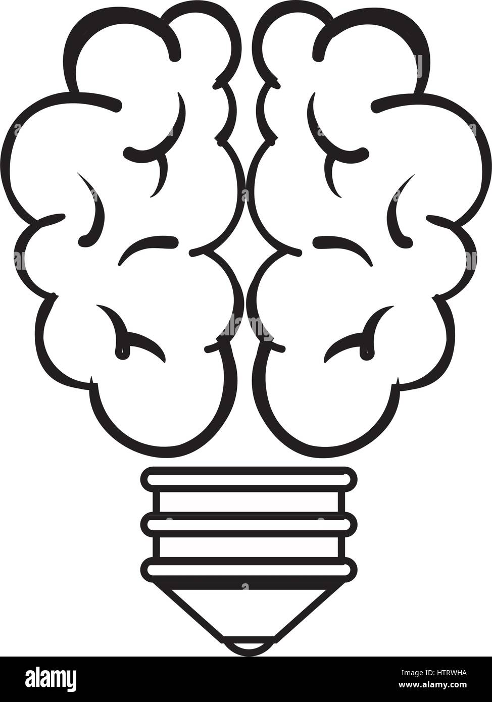 bulb with brain icon Stock Vector Image & Art - Alamy