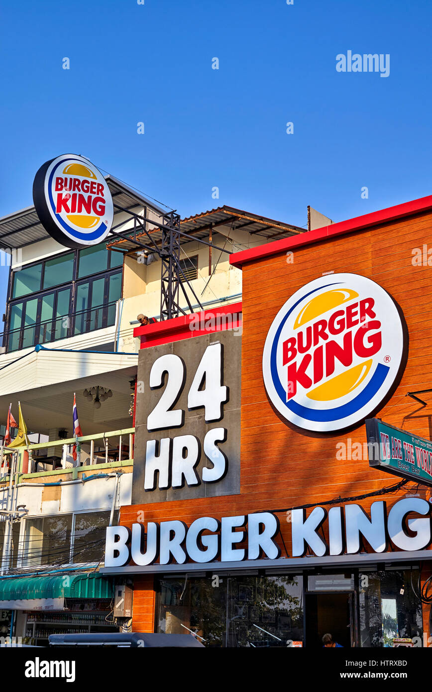 Burger King Thailand Fast Food Restaurant With 24 Hour Opening At Stock Photo Alamy
