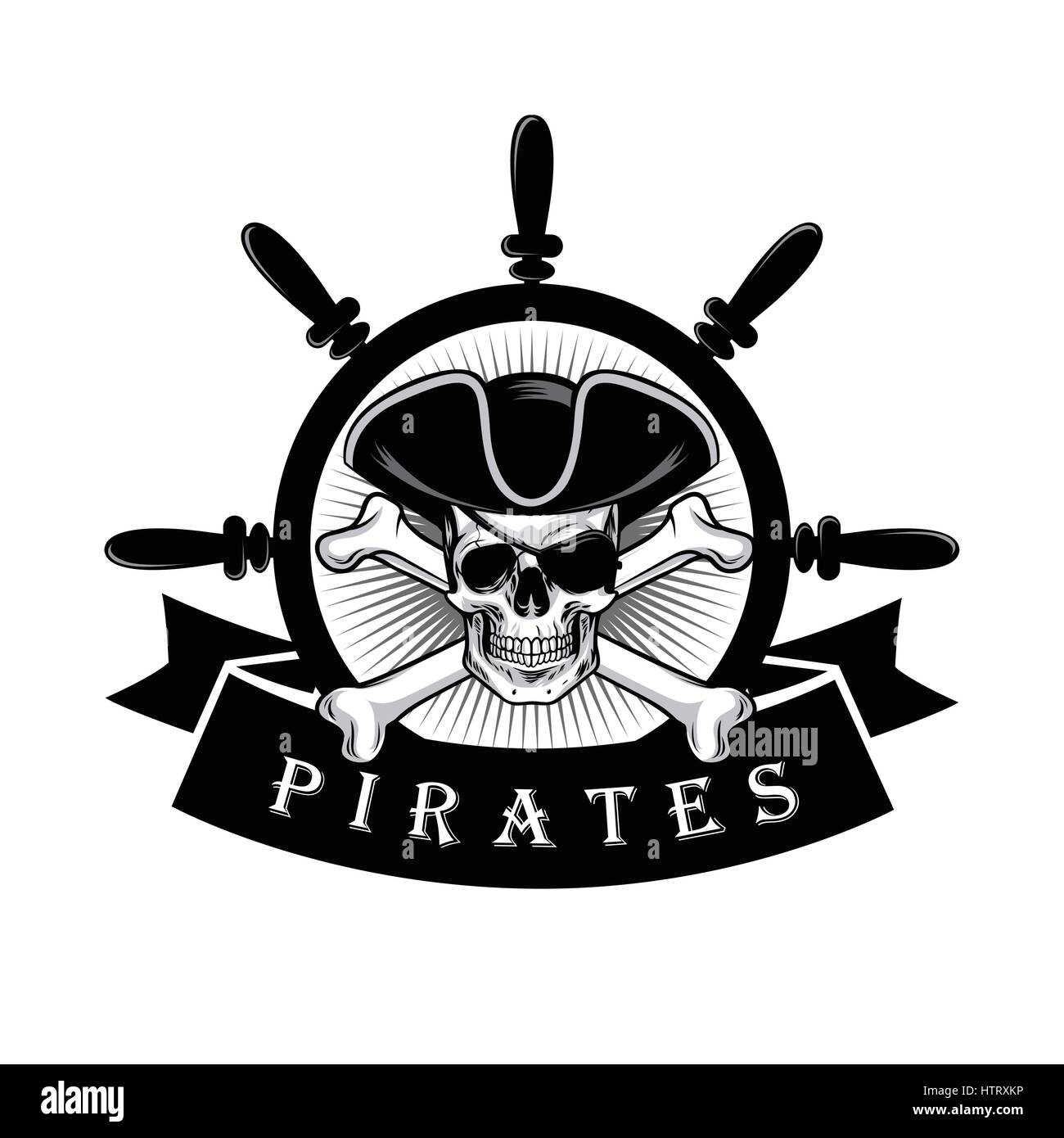 Premium Vector  Pirate vector logo template pirate sport gaming mascot logo  template pirate skull with a sword