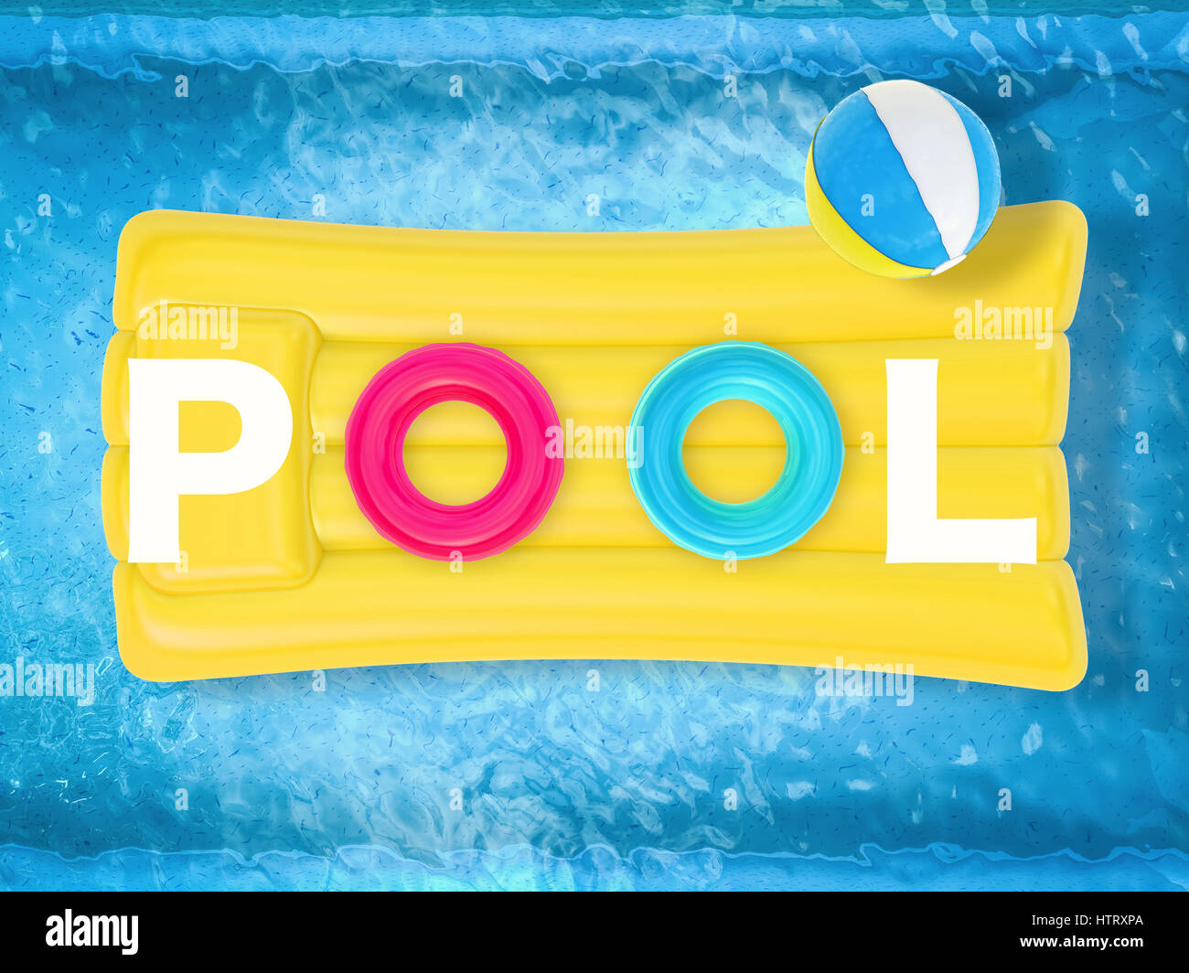 pool letter on inflatable raft top view Stock Photo - Alamy