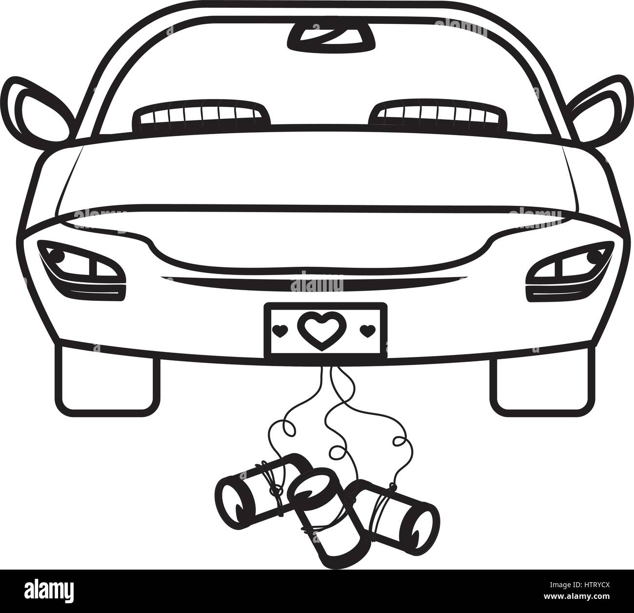 just married car icon Stock Vector Image & Art - Alamy