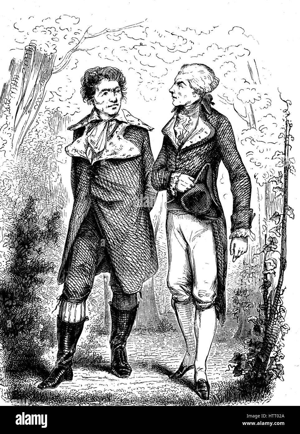 Marat und Robespierre. JeanPaul Marat, 1743 ? 13 July 1793, a French