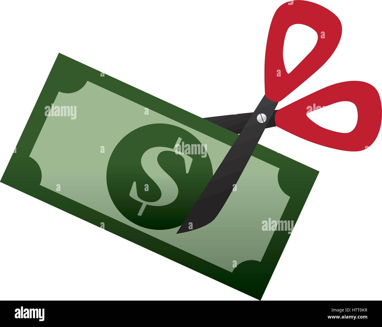 bill dollar money with scissor cutting Stock Vector Image & Art - Alamy