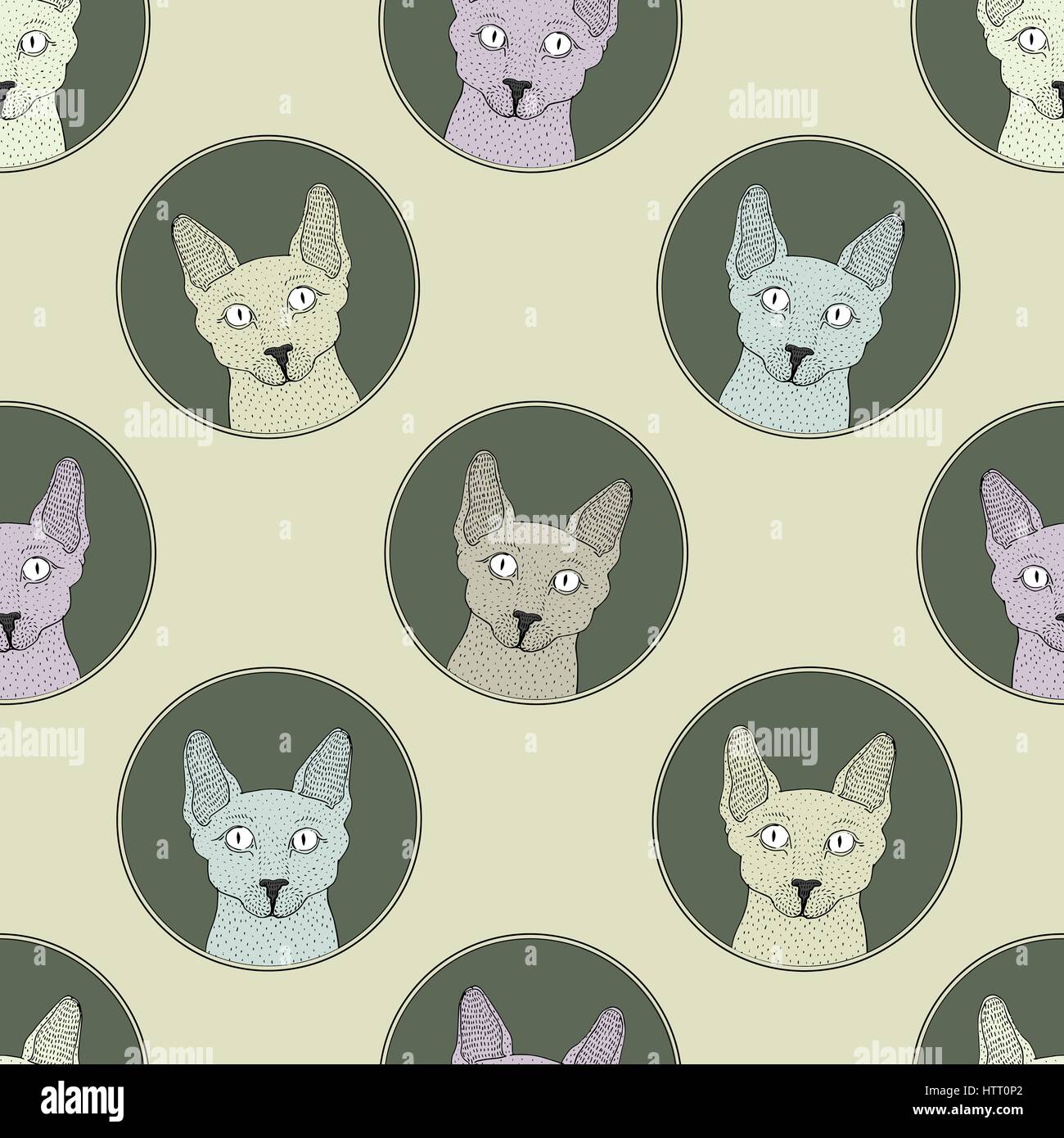 Vector Seamless cats pattern Stock Vector Image & Art - Alamy