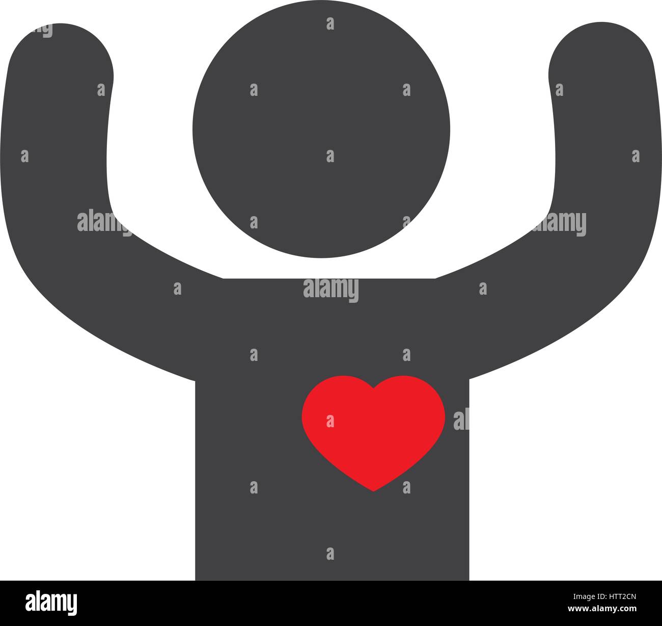 human silhouette with heart Stock Vector Image & Art - Alamy