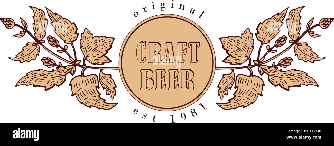 Original vintage retro line art badge logo for beer house, bar, pub ...
