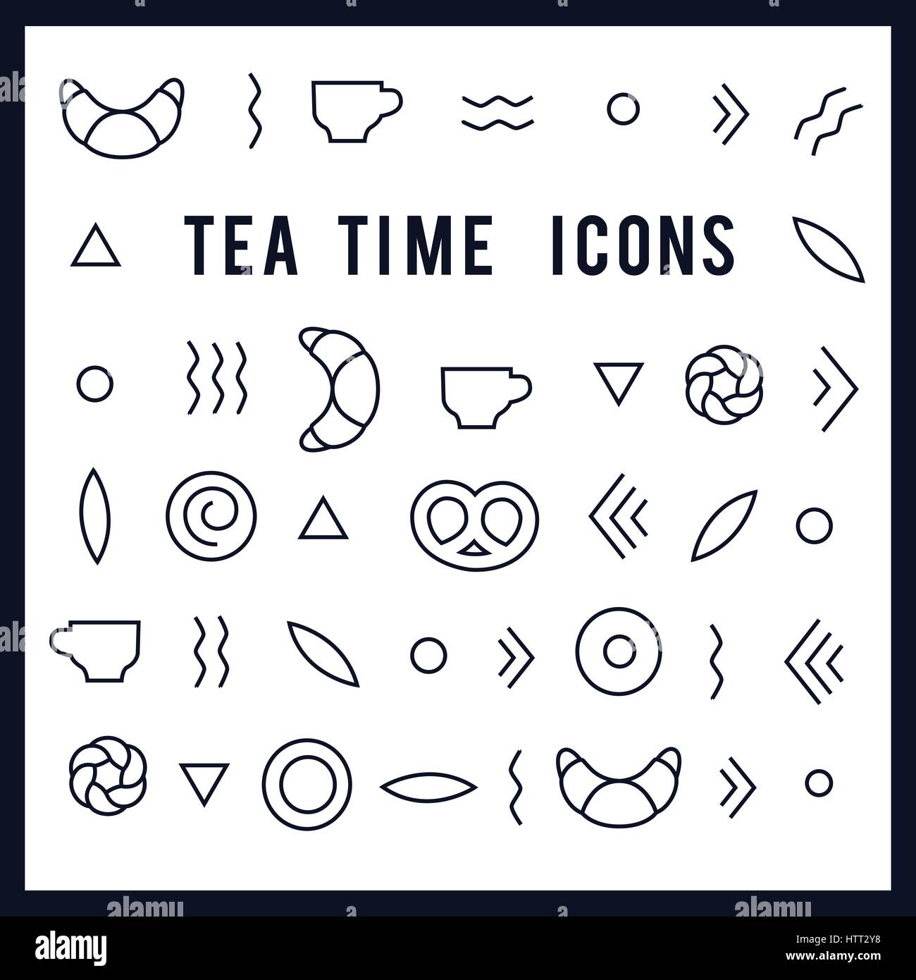 tea time vector icons Stock Vector