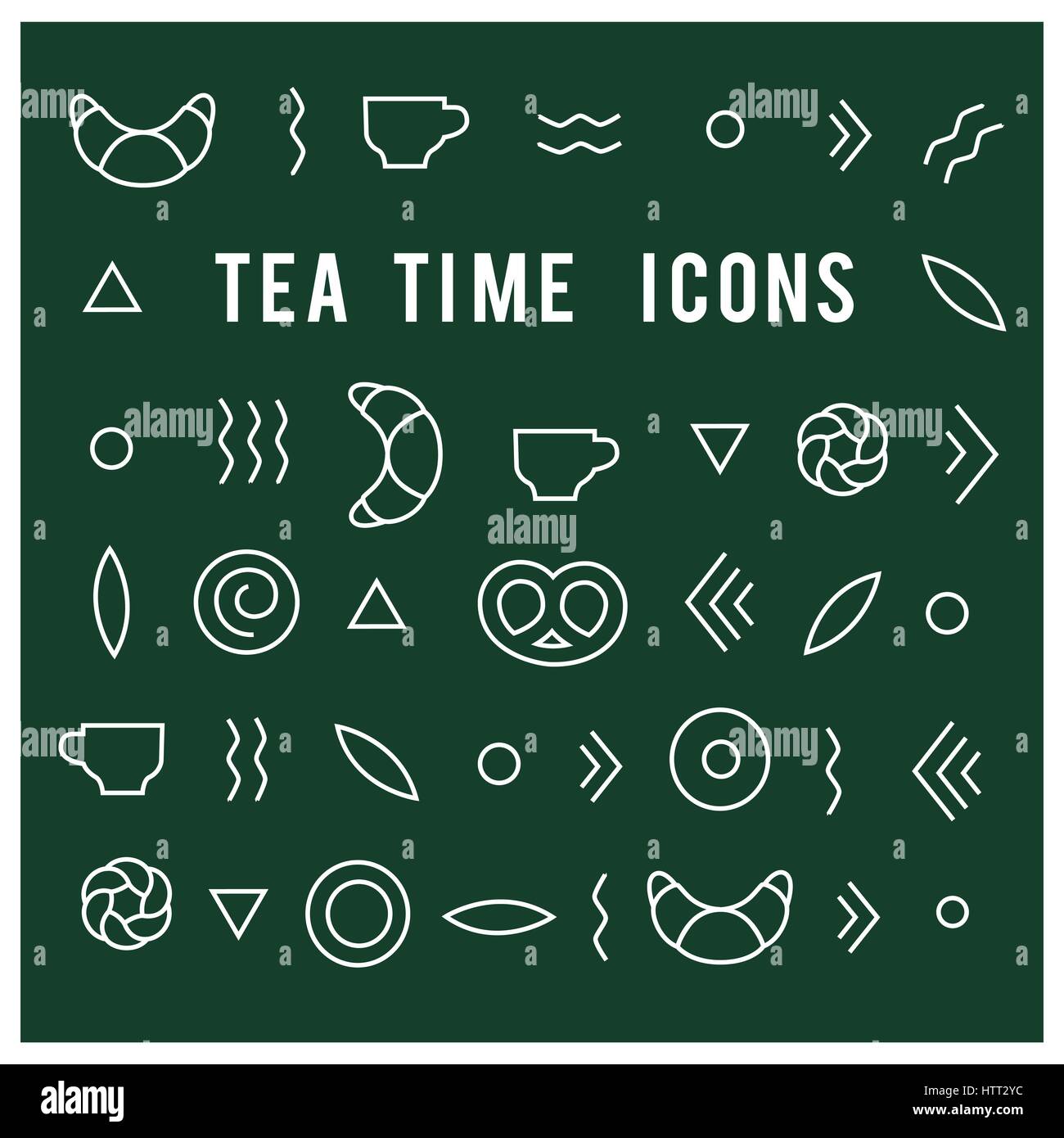 tea time vector icons Stock Vector