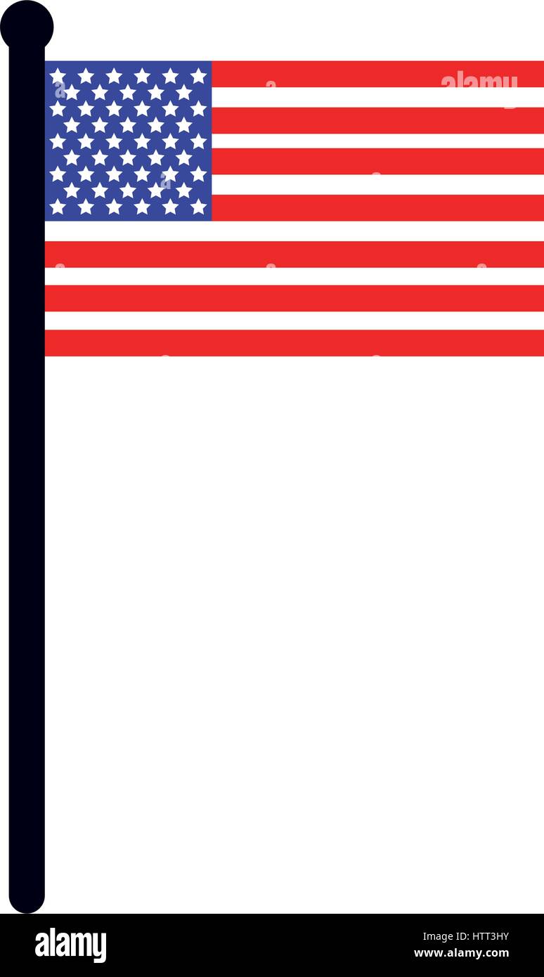 flag of the united states illustrated on a white background in vector ...