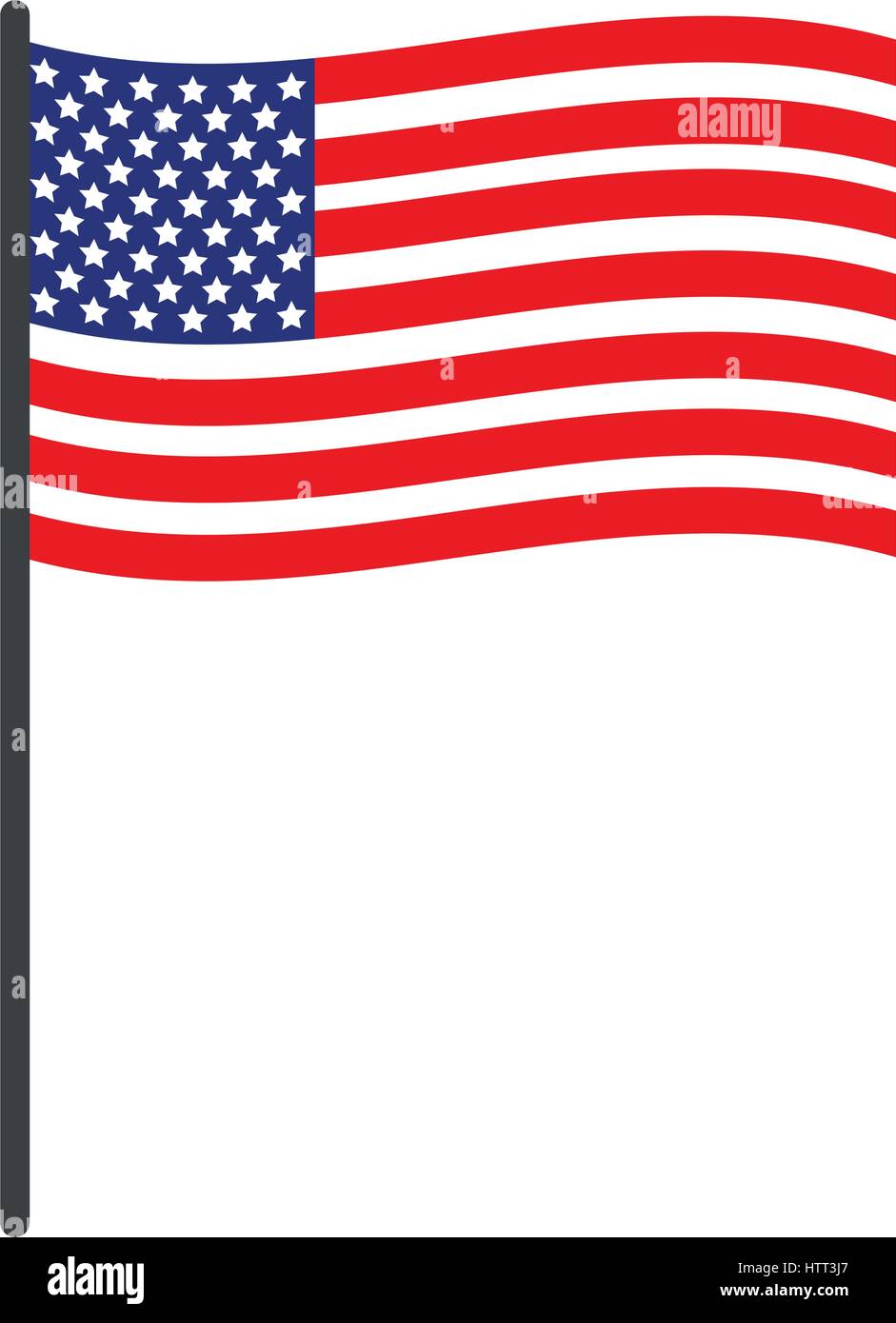 flag of the united states illustrated on a white background in vector ...