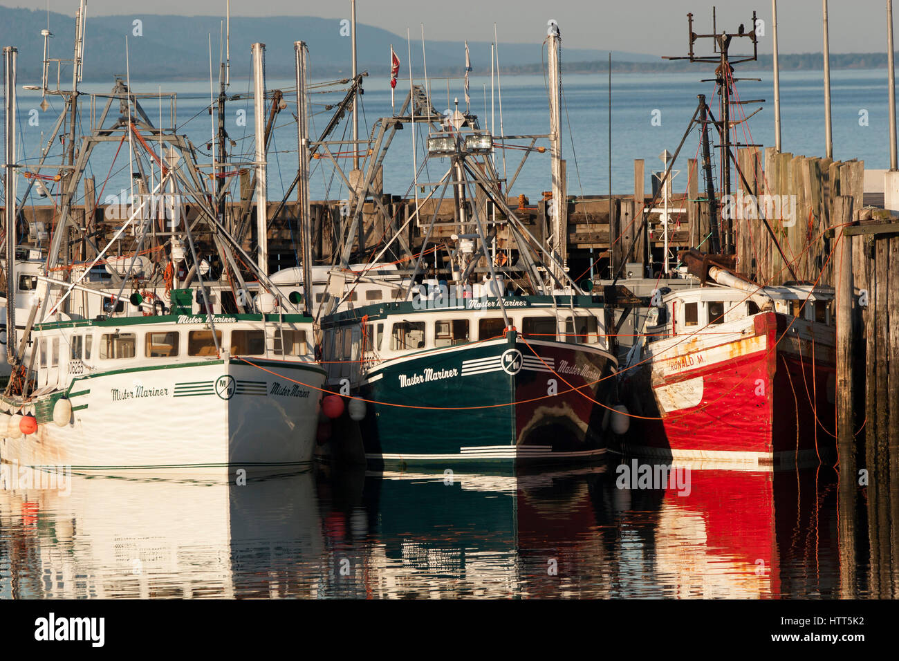 Fishing boats in the harbour of Digby, Digby, Nova Scotia, Canada Stock