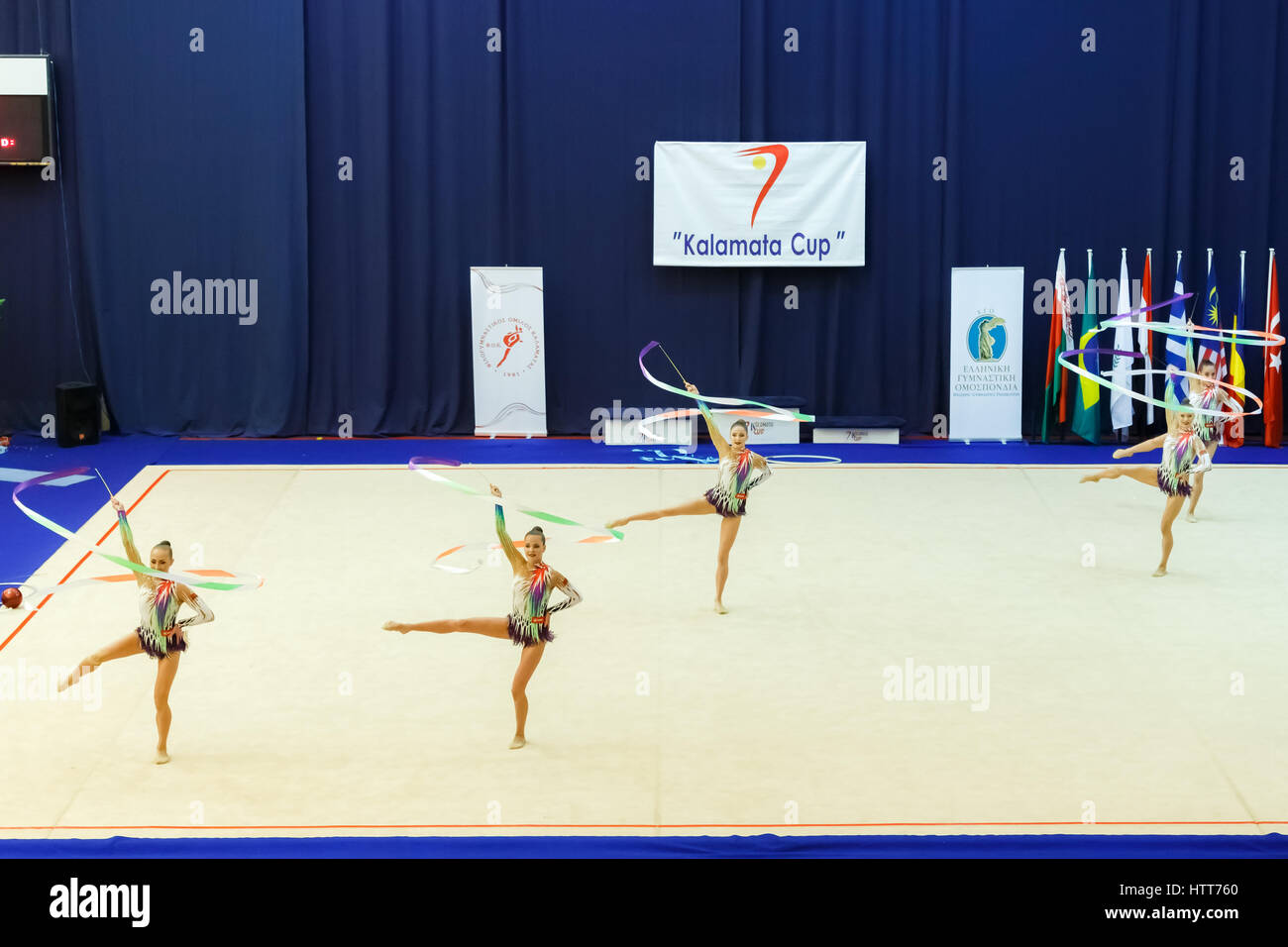 Kalamata, Greece. 24th Apr, 2016. National team ribbon performers at ...