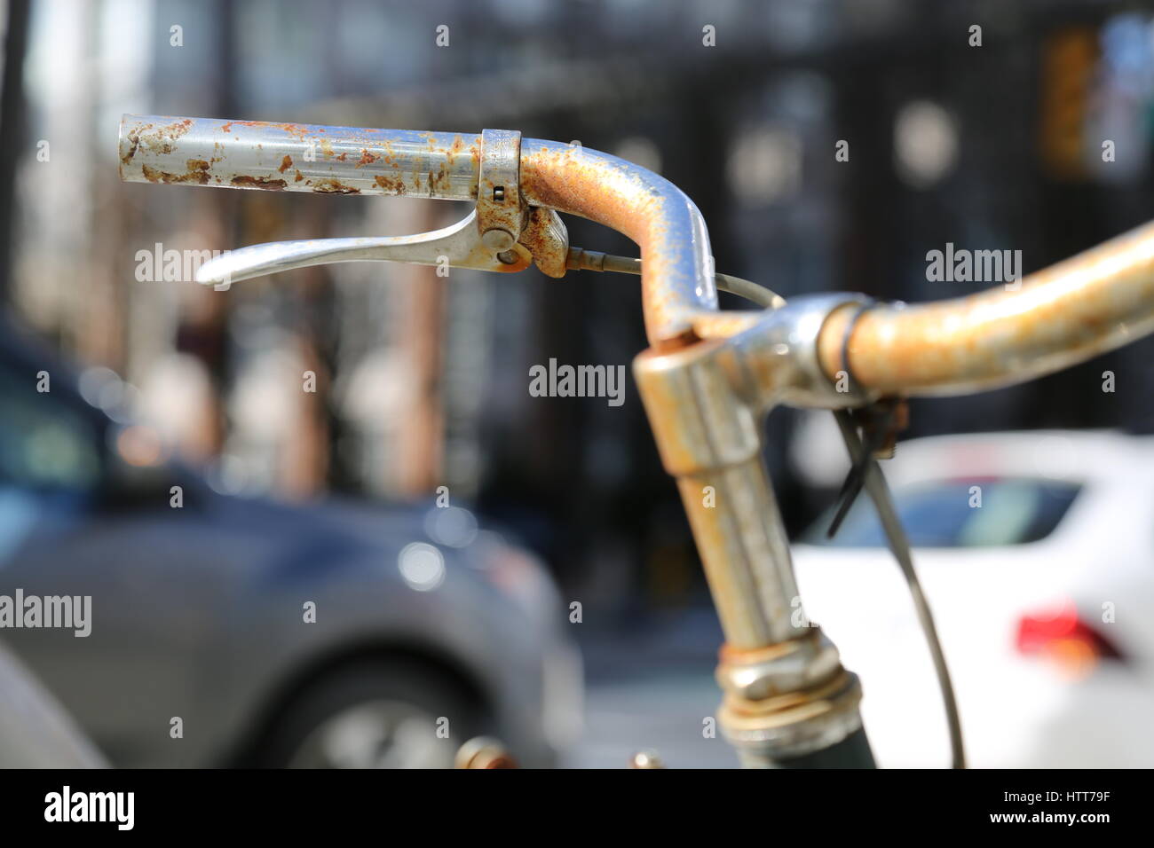 Bicycle vintage handlebars background Stock Photo - Alamy