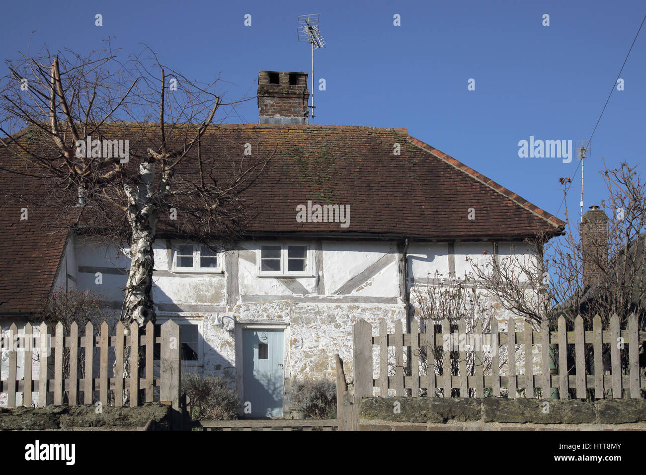 thatched in the west sussex village of amberley Stock Photo Alamy
