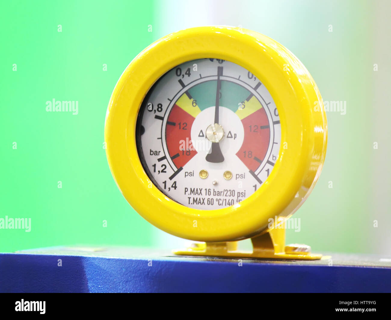 Pressure measuring instrument Industrial Pressure Gauge Stock Photo