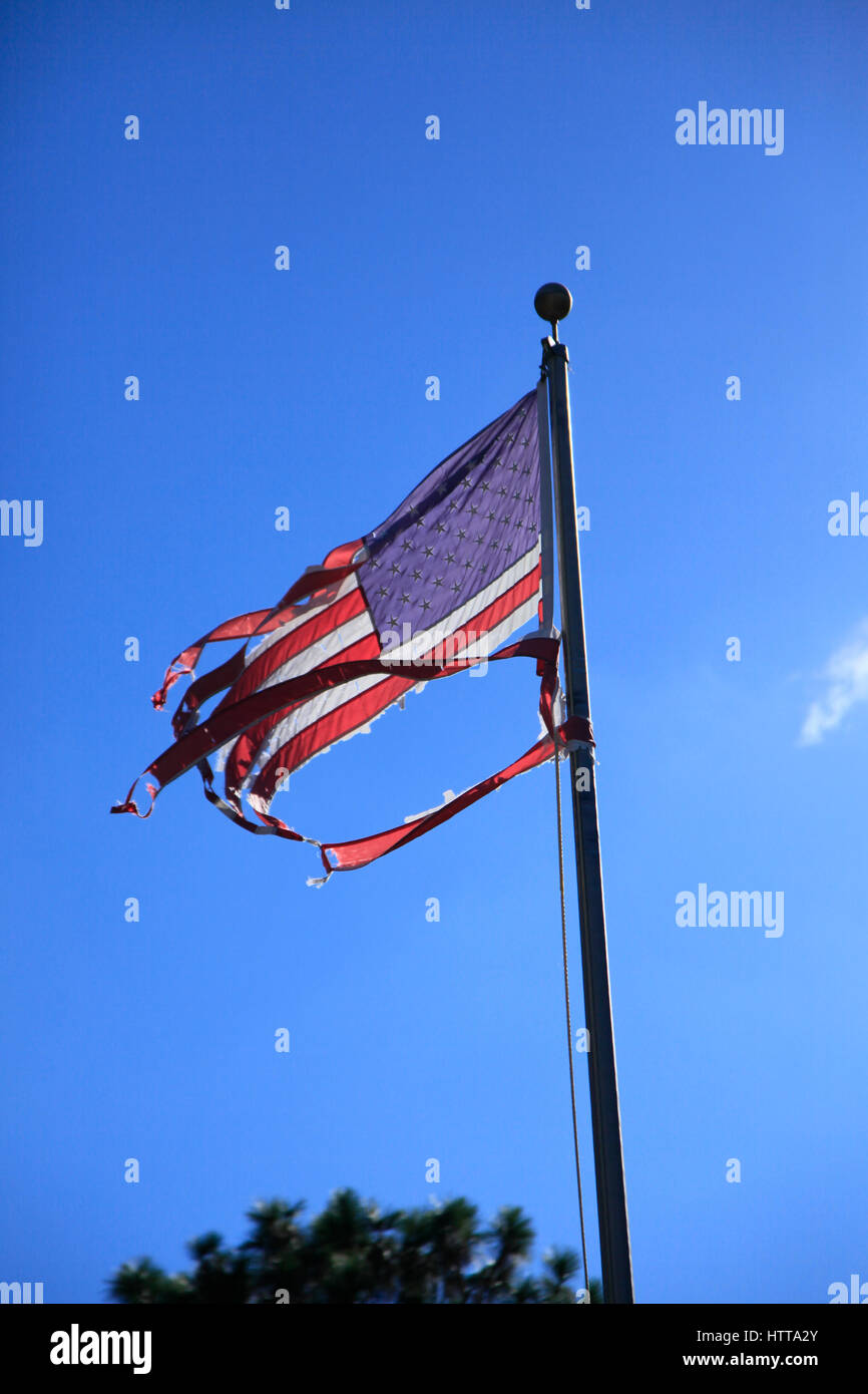 Old Glory, our American flag, in tatters symbolizes the republic's ...