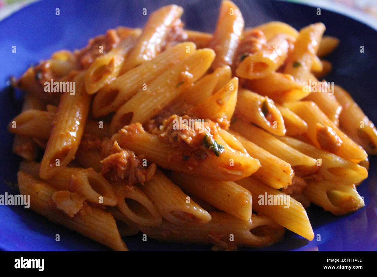 Pasta with tuna sauce Stock Photo Alamy
